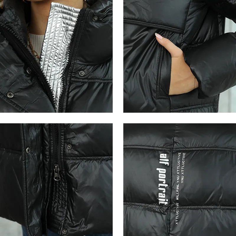 GASMAN Winter Down Jacket Women Warm Long Classic zipper Belt Design Pocket Hooded Slim Parkas Female Coat MG-81037