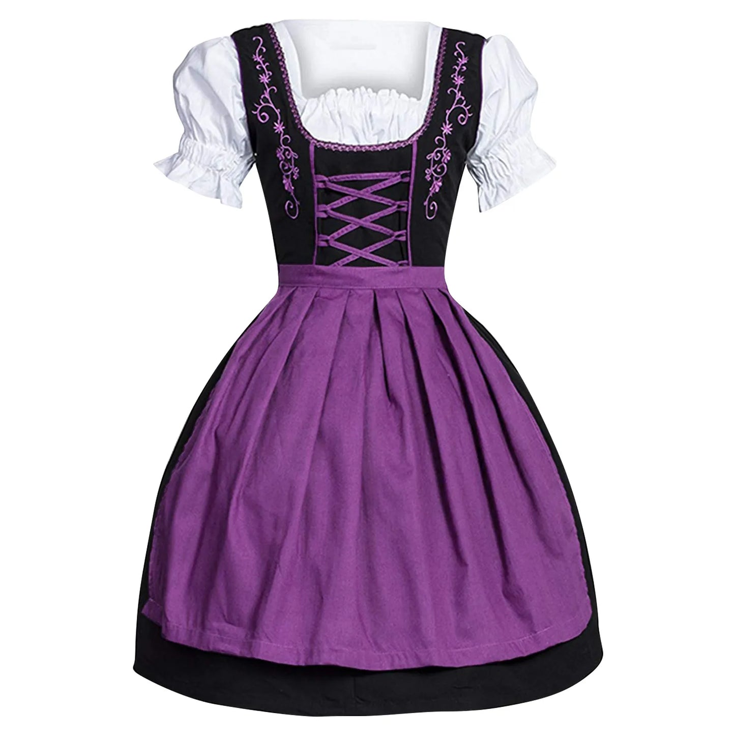 Ladies German Dirndl Dress Oktoberfest Dirndl Lace Up Festival Dress Oktoberfest Costume Cosplay Costume Party Plus Size Dress