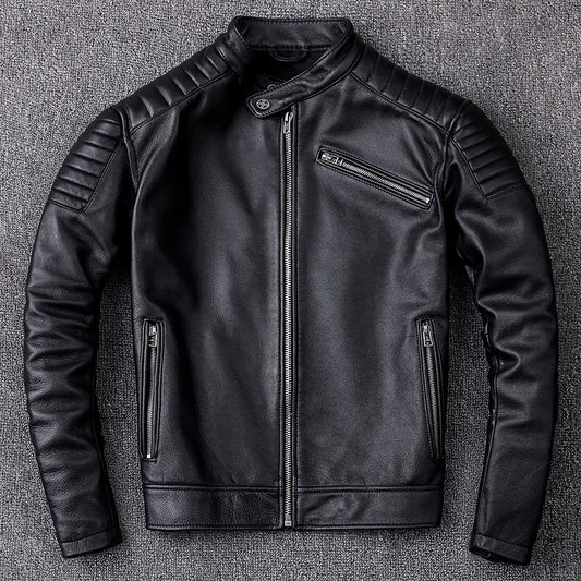 Free shipping,Brand cowhide clothing,men's genuine leather clothes,vintage motor biker jacket.leather coat,Chaqueta de cuero