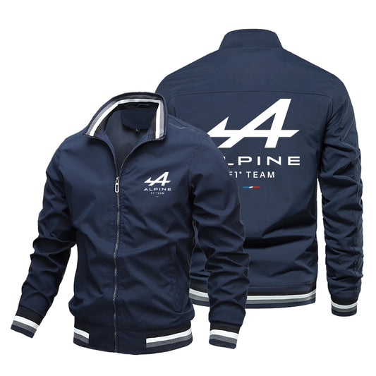 2023 Fashion Spring and Autumn F1 Team New Zip Polo Hat Shirt Jacket Men's Pocket Casual Sportswear Outdoor Baseball Jacket