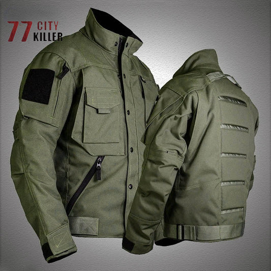 Military Tactical Men's Jacket Outdoor Sports Mountaineering Ski Warm Windproof Loose Coat Pocket Zipper Wear-resistant Jackets