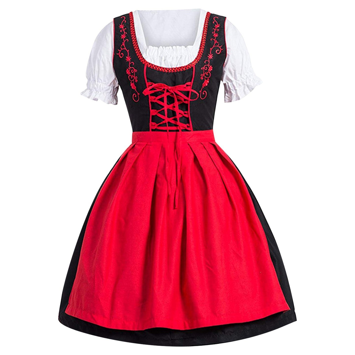 Ladies German Dirndl Dress Oktoberfest Dirndl Lace Up Festival Dress Oktoberfest Costume Cosplay Costume Party Plus Size Dress