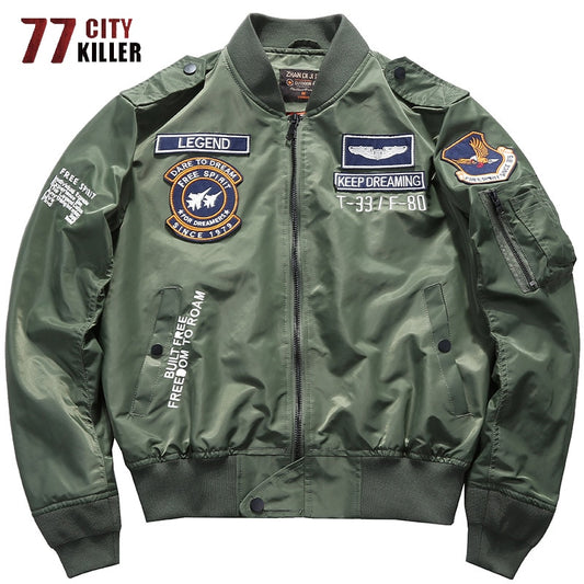 77City Killer MA-1 Spring Bomber Jacket Men Military Windbreaker Pilot Jackets Male Streetwear Multi-pocket Coat Chaqueta Hombre