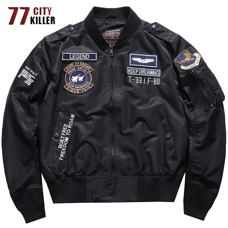 77City Killer MA-1 Spring Bomber Jacket Men Military Windbreaker Pilot Jackets Male Streetwear Multi-pocket Coat Chaqueta Hombre